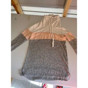 Market & Spruce Colorblock Cowl Neck Sweater Long Sleeve Cozy Top Size S